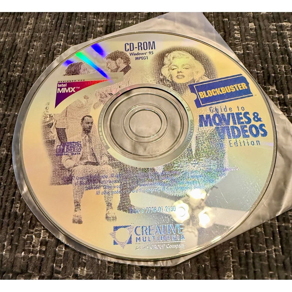 Creative Multimedia Blockbuster Guide to Movies & Videos PC CD-ROM Windows 95